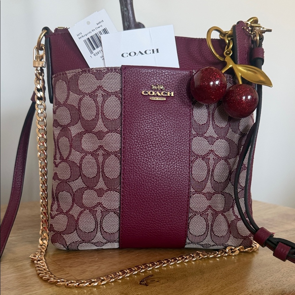Coach Kitt Crossbody Bag Bundle includes Cherry Bag Charm!